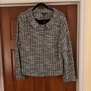 Adrianna Papell Black and White Tweed Blazer